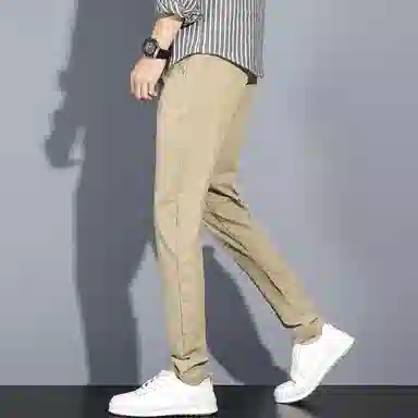 羽浅 夏季薄款直筒百搭舒适纯色弹力潮流时尚个性小脚休闲裤 男款
