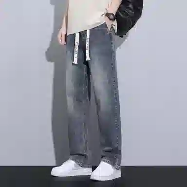 羽浅 宽松直筒裤百搭阔腿休闲长裤子牛仔裤 男女同款