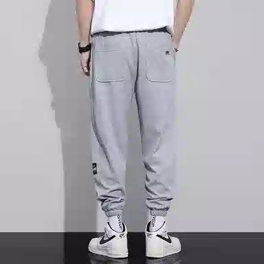 羽浅 宽松束脚简约百搭舒适弹力运动九分休闲裤 男款