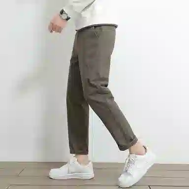 羽浅 韩版潮流百搭简约痞帅修身锥形小脚通勤运动九分休闲裤 男款