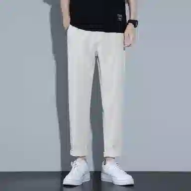 羽浅 修身小脚百搭垂感小西裤速干透气轻商务通勤锥形九分休闲裤 男款