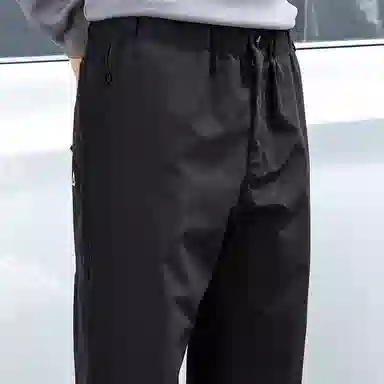 羽浅 美式工装户外运动长裤潮牌个性小三角标百搭裤子宽松阔腿裤时尚直筒休闲裤 男款