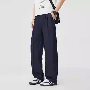 羽浅 美式潮牌垂感百搭长裤时尚宽松直筒阔腿裤子潮流休闲裤 男款