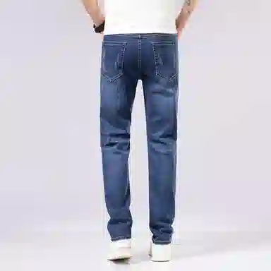 羽浅 薄款高端弹力直筒裤韩版潮流百搭休闲牛仔裤 男款