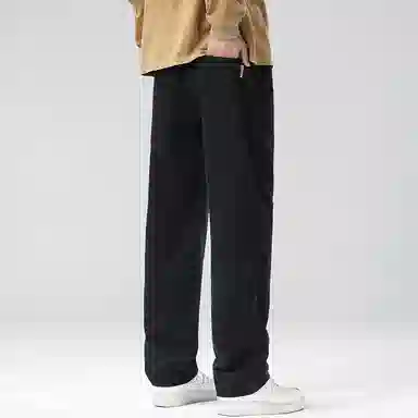 羽浅 舒适垂顺耐磨抗皱柔软亲肤宽松阔腿纯色简约百搭休闲裤 男女同款