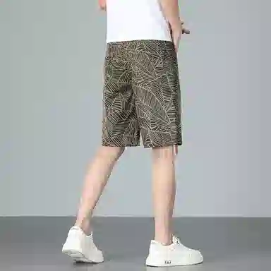 羽浅 美式潮流印花五分裤时尚舒适沙滩中裤潮牌修身百搭休闲短裤 男款