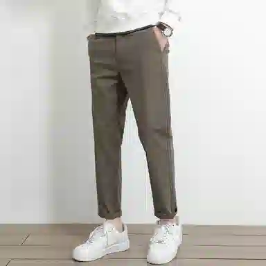 羽浅 韩版潮流百搭简约痞帅修身锥形小脚通勤运动九分休闲裤 男款