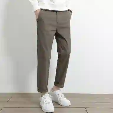 羽浅 韩版潮流百搭简约痞帅修身锥形小脚通勤运动九分休闲裤 男款