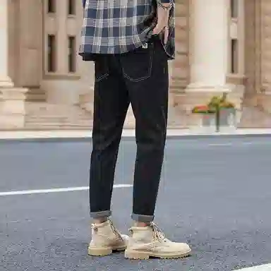 羽浅 修身小脚九分休闲裤百搭户外旅游逛街通勤锥形耐磨牛仔裤 男款