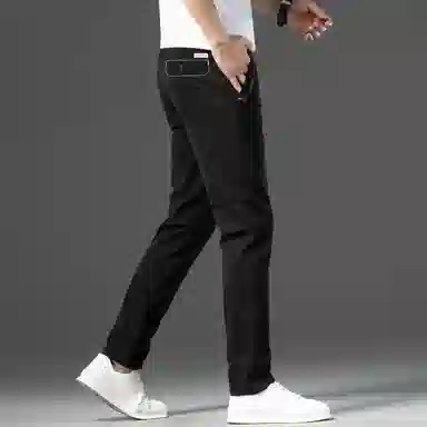羽浅 纯棉修身直筒潮牌时尚个性休闲裤 男款