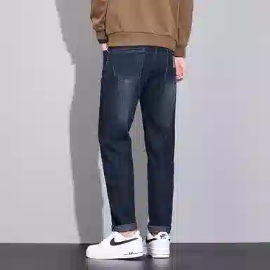 羽浅 复古潮流秋季宽松修身百搭休闲牛仔裤 男款