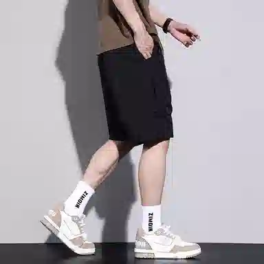 羽浅 薄款冰丝透气速干工装五分裤潮流外穿宽松直筒百搭舒适休闲短裤 男款