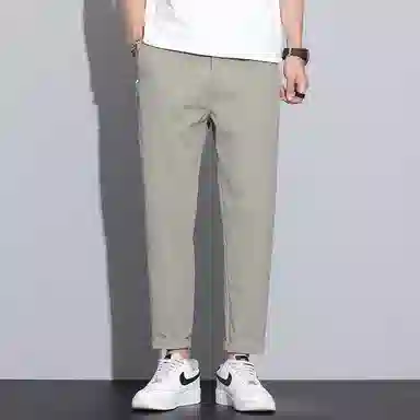 羽浅 薄款纯色百搭九分裤商务合身直筒休闲裤 男女同款