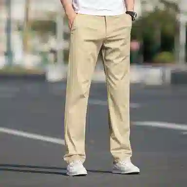羽浅 夏季轻薄透气舒适长裤时尚商务大码裤子潮流宽松直筒百搭休闲裤 男款