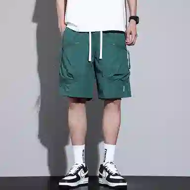 羽浅 薄款冰丝透气速干工装五分裤潮流外穿宽松直筒百搭舒适休闲短裤 男款