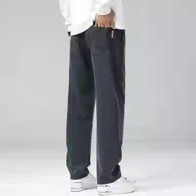 羽浅 舒适垂顺耐磨抗皱柔软亲肤宽松阔腿纯色简约百搭休闲裤 男女同款