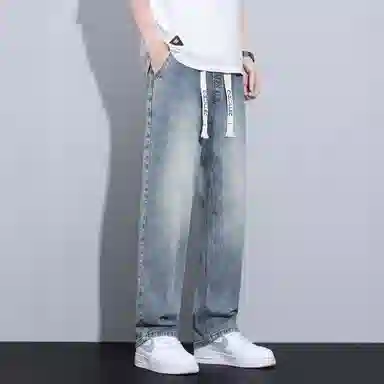 羽浅 宽松直筒裤百搭阔腿休闲长裤子牛仔裤 男女同款