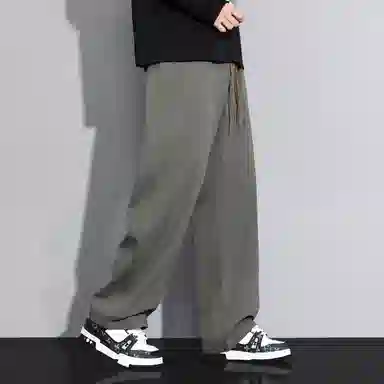 羽浅 潮流垂感运动长裤时尚简约百搭宽松直筒休闲裤 男款