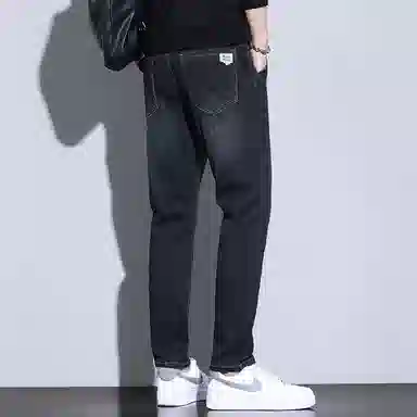 羽浅 夏季薄款九分潮牌百搭运动休闲牛仔裤 男款