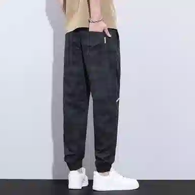 羽浅 迷彩军事风宽松弹力舒适帅气青少年时尚百搭九分束脚休闲裤 男款