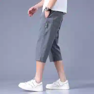 羽浅 夏季薄款凉感七分裤弹力运动中裤潮牌宽松百搭休闲短裤 男款