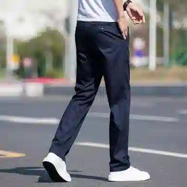 羽浅 高端竹纤维轻薄透气弹力舒适长裤时尚商务大码裤子潮流宽松直筒百搭休闲裤 男款