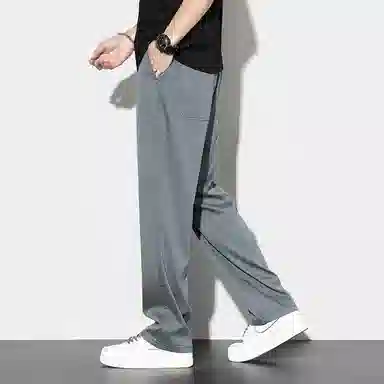 羽浅 莱赛尔天丝凉感舒适长裤时尚轻薄透气弹力裤子潮流宽松直筒百搭休闲裤 男款