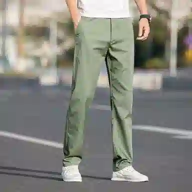 羽浅 夏季轻薄透气舒适长裤时尚商务大码裤子潮流宽松直筒百搭休闲裤 男款
