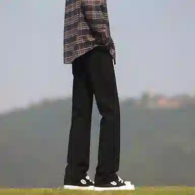 羽浅 港风运动宽松时尚简约直筒裤休闲长裤牛仔裤 男女同款