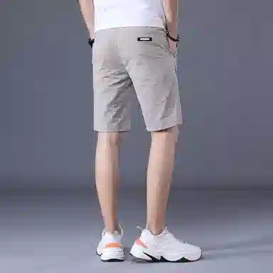 羽浅 夏季薄款冰丝五分裤弹力运动中裤时尚抽绳百搭显瘦休闲短裤 男款