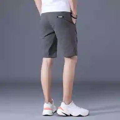 羽浅 夏季薄款冰丝五分裤弹力运动中裤时尚抽绳百搭显瘦休闲短裤 男款