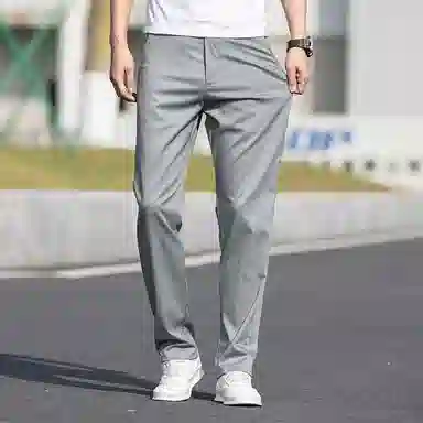 羽浅 高档天丝莫代尔轻薄舒适百搭长裤时尚透气商务大码裤子潮流宽松直筒休闲裤 男款