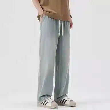 羽浅 莱赛尔天丝时尚简约百搭长裤潮流松紧腰弹力宽松直筒牛仔裤 男款