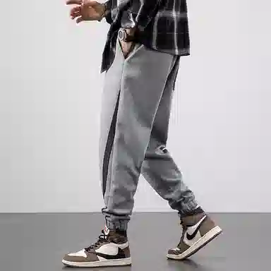 羽浅 百搭运动拼接宽松束脚哈伦休闲裤 男款