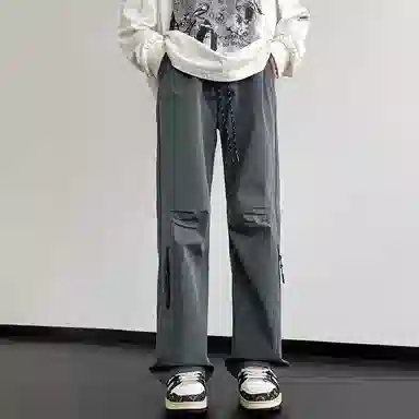 羽浅 港风户外宽松直筒简约百搭机能风舒适痞帅运动工装休闲裤 男款