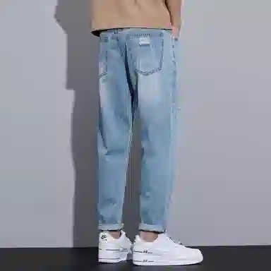 羽浅 薄款耐磨美式潮牌直筒牛仔裤 男款