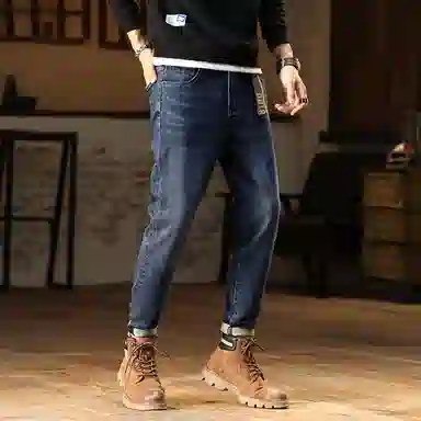羽浅 弹力修身直筒休闲百搭潮流牛仔裤 男款