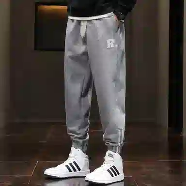 羽浅 简约时尚百搭束脚卫裤宽松休闲裤 男款