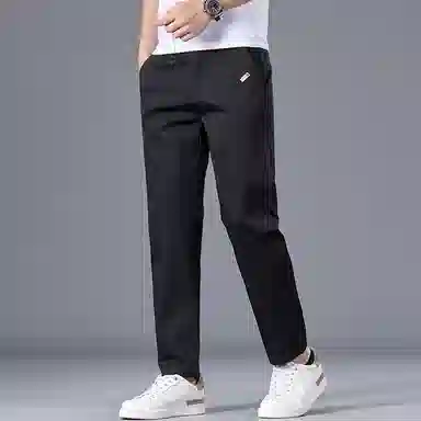 羽浅 背面纯色直筒修身百搭商务休闲裤 男女同款