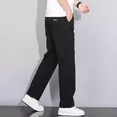 羽浅 潮流莱赛尔天丝弹力长裤时尚精致小标百搭直筒休闲裤 男款