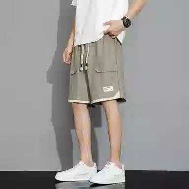 羽浅 宽松百搭时尚舒适运动五分裤松紧工装休闲短裤 男款