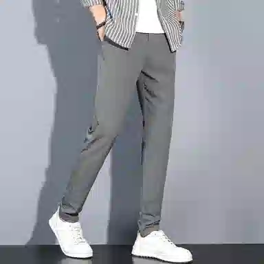 羽浅 夏季薄款直筒百搭舒适纯色弹力潮流时尚个性小脚休闲裤 男款