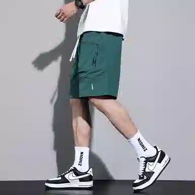 羽浅 薄款冰丝透气速干工装五分裤潮流外穿宽松直筒百搭舒适休闲短裤 男款