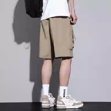 羽浅 薄款冰丝透气速干工装五分裤潮流外穿宽松直筒百搭舒适休闲短裤 男款