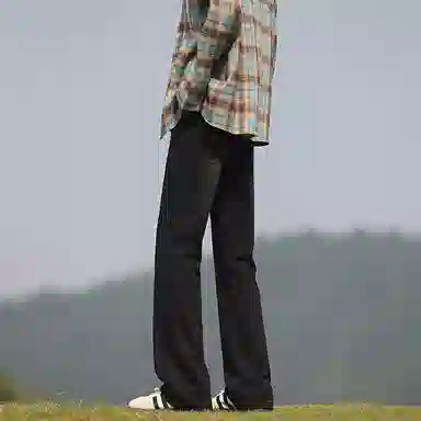 羽浅 港风运动宽松时尚简约直筒裤休闲长裤牛仔裤 男女同款