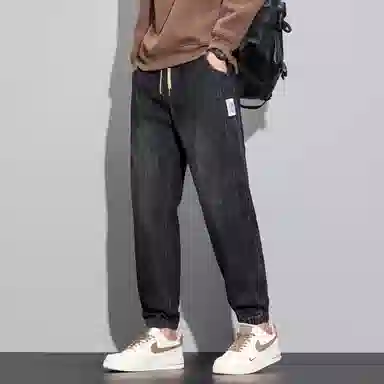 羽浅 秋季高端潮牌宽松百搭弹力哈伦休闲裤 男款