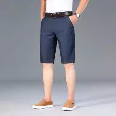 羽浅 潮流莱赛尔天丝五分裤夏季薄款商务休闲直筒中裤时尚宽松弹力牛仔短裤 男款