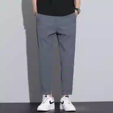 羽浅 薄款纯色百搭九分裤商务合身直筒休闲裤 男女同款