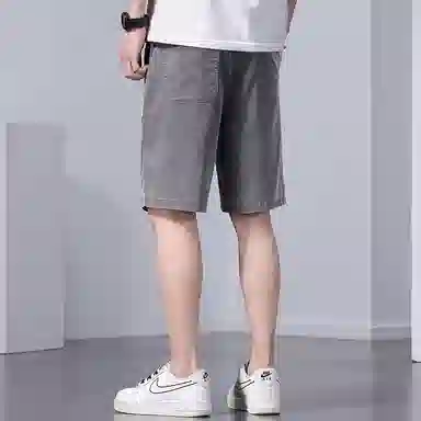 羽浅 薄款五分裤弹力运动中裤时尚贴标百搭休闲短裤 男款