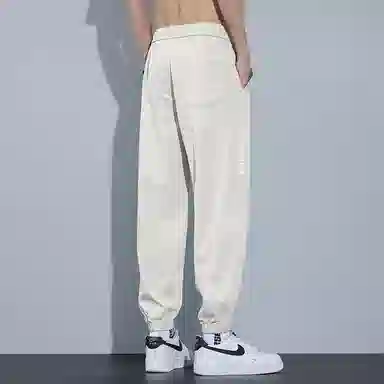 羽浅 字母印花薄款冰丝速干舒适耐穿透气简约运动束脚休闲裤 男款